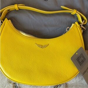 Zadig & Voltaire Yellow Moonrock Leather Shoulder Bag